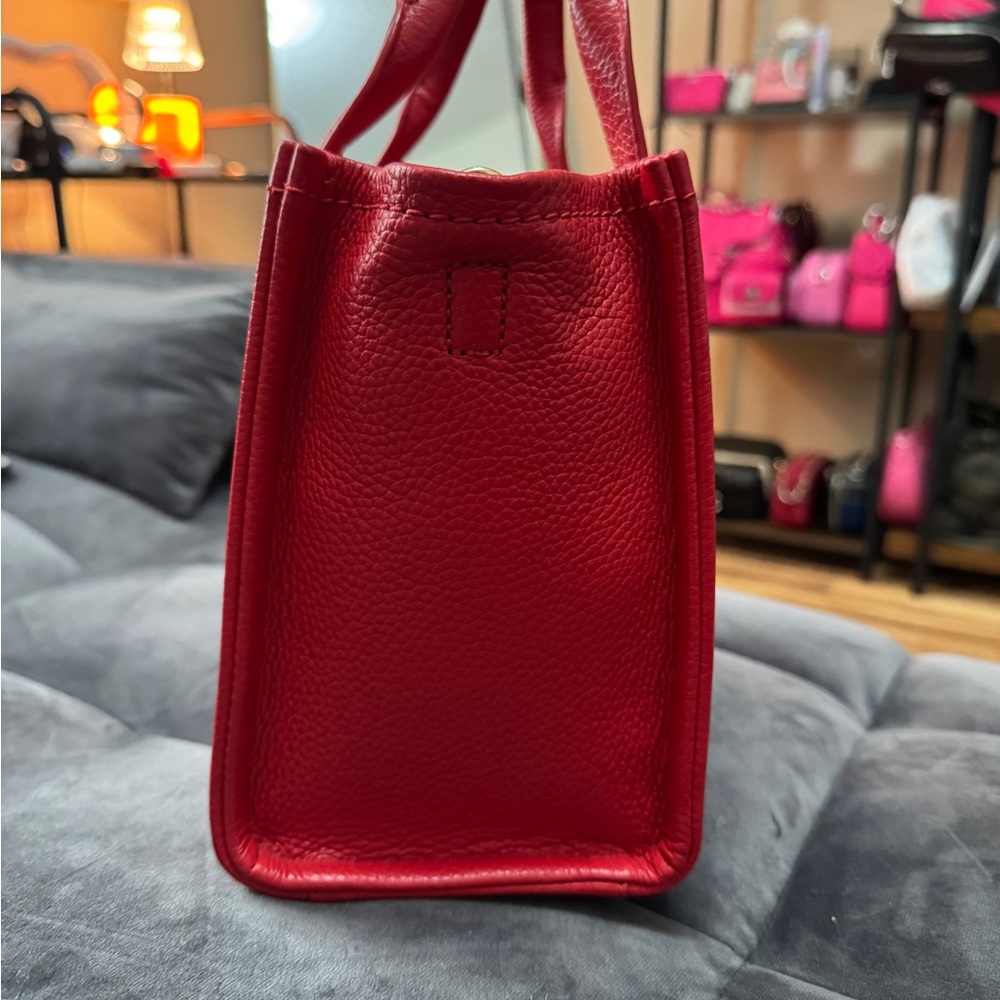 Marc Jacobs Red 'The Tote Bag' Leather Mini Tote - Picture 3 of 9
